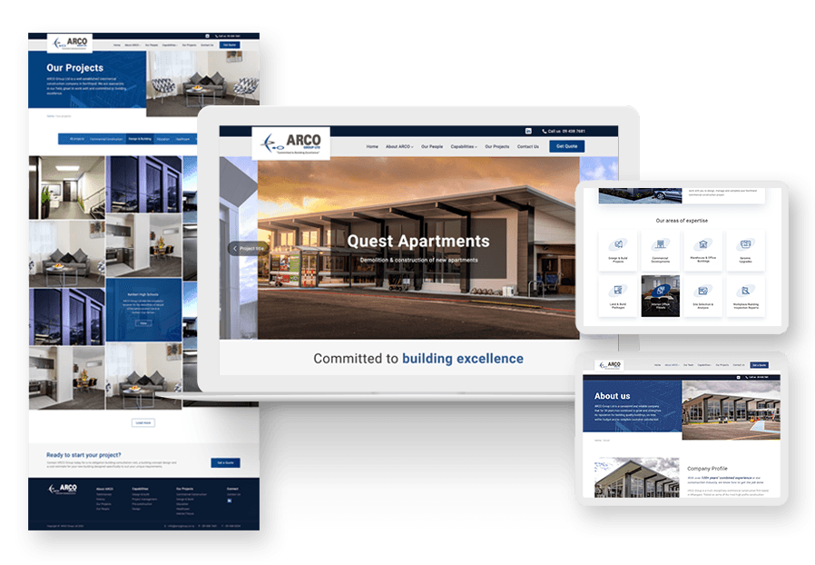 Waromlohatt created the website for construction company ARCO to present their services